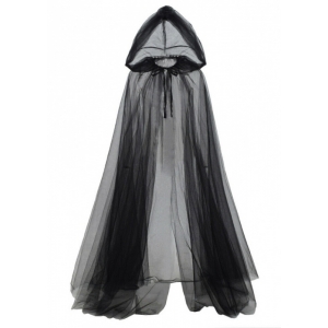 Long Black Veil Cape - Hens Night Costumes